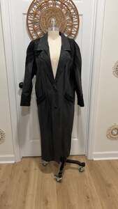 Maurices Vintage Black Leather Trench Coat